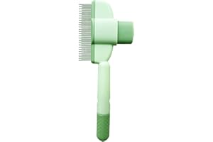 GAZOCUA Brosse pour chat et chien - Peigne autonettoyant pour chat et chien - Peigne d'épilation des poils d'animaux avec bouton de déverrouillage - Brosse de toilettage pour poils longs et courts