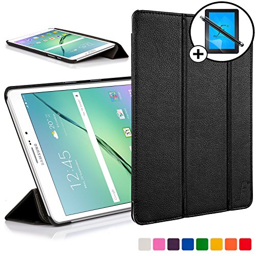 Forefront Cases® Neue Leder Hülle Tasche Case Cover für Samsung Galaxy Tab S2 8.0 T715N - Rundum-Geräteschutz und intelligente Auto-Sleep-Wake-Funktion - inkl. Eingabestift und Displayschutz