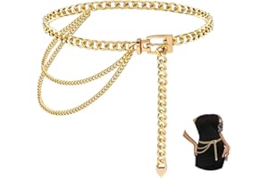 FURREN Taillenkette Damen Hüftkette Kettengürtel Lang Taillengürtel Pirat Bauchkette Tailengürtel Frauen Ketten Gürtel für Kleid Waist Chain Belt Mehrschichtige Körperkette Schmuck