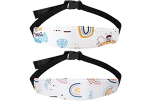 UYVPAER 2 Pcs Cale Tete Enfant Voiture,Cale Bebe Repose Tete Voiture Enfant Réglable Maintien,Appuie Sécurité Siège Protection Cale-Bébés Appuie-Tête,Pour Voyage Coche Enfants Têtière Support(