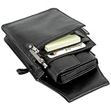 1 Fach für Notizblock etc. XXL PROFI HOLSTER HALFTER KELLNERHOLSTER GASTRONOMIE KELLNERTASCHE GÜRTELTASCHE KELLNERHALFTER SCHWARZ MIT GROSSEN REISSVERSCHLUSSFACH