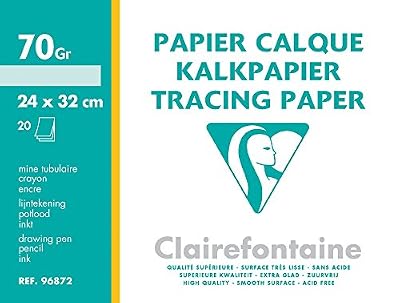 Clairefontaine Pochette Papier Calque Superieur 24x32 20f 70/75g