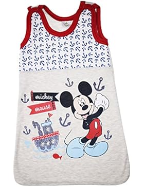 Baby- und Kinder- SOMMER-SCHLAFSACK ÄRMELLOS aus Baumwolle, UNGEFÜTTERT, Mickey Mouse Motiv Anker, GRÖSSE 56-62...
