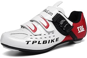 YOUNGTIE Mens Road Bike Cycling Womens Shoes Peloton Bike Shoes Compatible with SPD and Delta Cleats Riding Shoe Indoor Outdoor