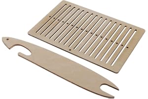 Harilla 2X Webrahmen aus Holz zum Weben, Hölzerner Webstuhl, Weben-Shuttle-Werkzeug, Holzwebstühle Kit Anzug Gewebte Tapisserie Tischwebstuhl Webstuhl Set für Kinder Erwachsene Anfänger Weaving Lovers