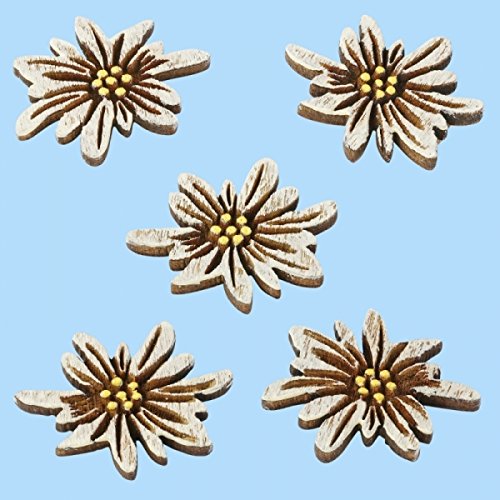 10er Pack Streudeko Edelweiss aus Holz
