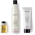 Brillare Anti Hairfall Treatment Combo for Weak & Undernourished Hair, Shampoo, Conditioner and Oil shots (8 shots pack), Strengthen roots & Prevent breakage, 100% Vegan, Natural, Paraben-Free