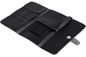 YOSOO Bolso De Tijera Para Cabello Plegable De Cuero Pu Tijeras Portabebé Peluquería Peluquería Caja De Herramientas, Negro