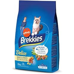 Brekkies Excel Croquettes pour Chat Adulte Delice Saveur Saumon, Thon et Légumes 4 kg