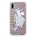 Produktbild iPhone X Hülle ,Edaroo Ultra Dünn Leicht Transparent Klar Silikon Handyhülle mit Süßes Bunt Motiv SchutzHülle TPU Gel Weiche Dünne Silikon Rückseiten Hülle Backcase Cover für Apple iPhone X - Pastell Cartoon Einhorn