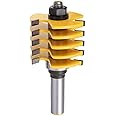 Gasea 1/2 Inch Shank Box Finger Router Bit Adjustable 5 Blade 3 Flute Woodworking Chisel Cutter