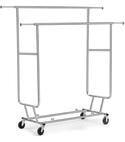 Robuster Doppelstab-Kleiderständer Mit Rädern – Trägt Bis Zu 204 Kg, Verstellbar & Stabil, Ideal Für Zu Hause Oder Im Geschäft