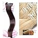10-22" inches 70g-110g Full Head Clip in 100% Real Remy Human Hair Extensions Blonde Straight 8 Pieces Standard Weft (10"-70g, #613 Bleach Blonde)
