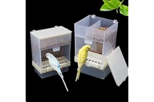Vinnykud Mangeoire Automatique pour Oiseaux Peut être Suspendue Distributeur de graines pour perruches, calopsittes, Conures, aras, inséparables, pinsons, canaris
