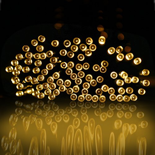 examen BIRUGEAR Guirlande de 500 boules à énergie solaire, Bande de lumière, 500 Unités LED, 48 mètres, 3 modes variables de luminosité, résistent à l'eau/ poussière pour Décoration intérieure/ extérieure, Noël, Fête, Mariage, Anniversaire, Soirée, Jardin - Blanc Chaud