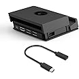 Skull & Co. Jumpgate PRO Portable Dock with Detachable USB Hub HDMI TV Adapter for Switch OLED, Smartphone and MacBook - Black (with Extension Cable)