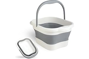 KITDAHOM Bacinella Pediluvio - Bacinella Pieghevole - Vaschetta Pedicure, 15 L, TPE ad Alte Prestazioni, 480 Punti Massaggio, con Maniglia, Pieghevole, per Relax, Pediluvi, Cura Piedi, Lavaggio Auto, Pesca