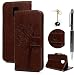 Produktbild Mixpring Hülle für Samsung Galaxy A6 2018,Schutzhülle Prägung PU Leder Flip Case Protective Cover Innere Transparent Weiche Silikon Bookcase Handy Tasche Schale mit Magnet Standfunktion Etui,Braun