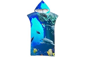 Oduo Impression de Animal Serviette Poncho de Surf Microfibre, Élégant urf À Capuchon Mode Changement Peignoir de Bain Changing Towel