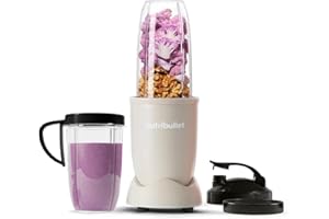 nutribullet Blender 900 Series in Matte Sand - Powerful 25,000 RPM Extractor Blends Frozen Fruit, Nuts & Ice for Smoothies & Juices - 11 Piece Kit Includes Cups, To Go Lids, Lip Rings & User Manual