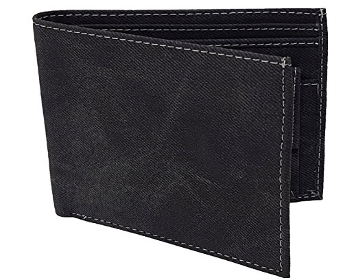 XPRAGrey Denim Texture Men & Boys Leather Wallet-WL-7