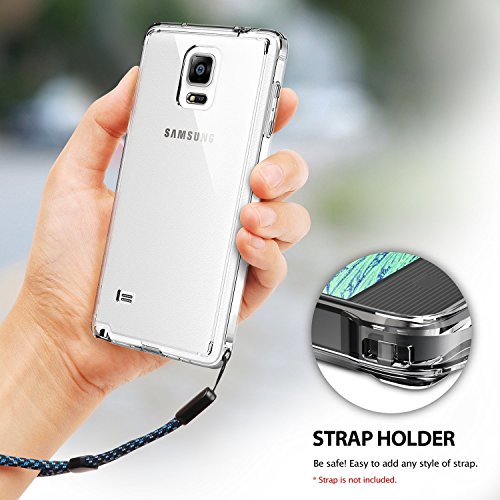 Ringke - Samsung Galaxy Note 4 funda - Fusion  protector de pantalla gratuito  crystal view  prima crystal clear back absorcin de choque de parachoques del funda duro con proteccin de pantalla hd gratis
