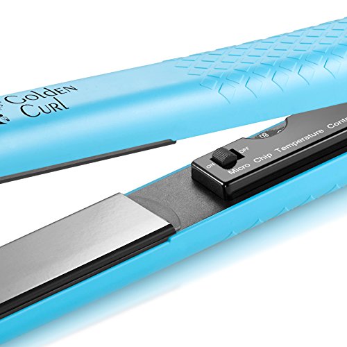 Golden Curl Keramik Glätteisen GL806 – Professionell fortgeschrittene Dual Voltage flache Eisen Platten für alle Haartypen (Türkis) - 4