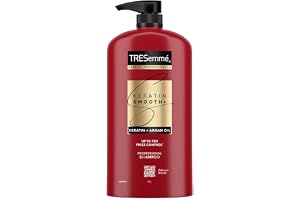 TRESemmé Keratin Smooth+ Shampoo 1000ml | 72H Frizz Control with Keratin Protein & Argan Oil | Paraben Free Smoothening Shamp