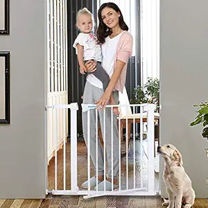 Safety Baby Gate,29.5-40.5 inch Auto Close Features?Luxury Extra Tall&Wide Child Gate, Heavy-Duty gate, Easy Walk-Thru pet Gate for The House, Stairs, Doorways & Hallways. (Applicable 29.5''-40.5'')