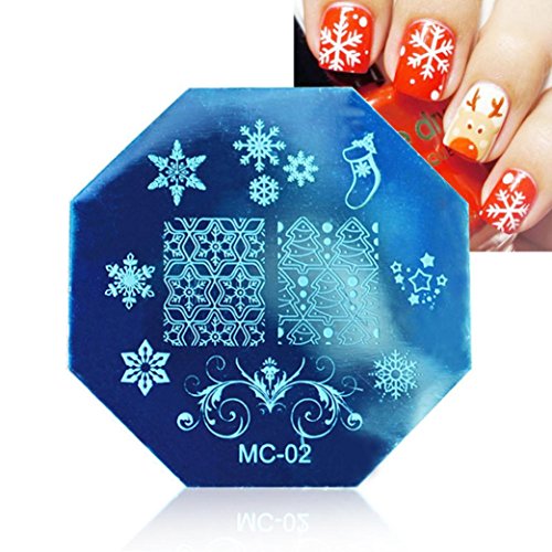 Nail Art Plate, GAXUVI Christmas DIY Image Stamp Stamping Plates Manicure Template Nail Art Plate