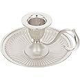 Ciieeo Taper Candle Holder with Finger Ring Vintage Metal Pillar Candle Stick Holder for Fireplace Mantle Wedding Dining Party Table Centerpiece Silver