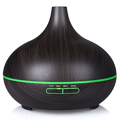 VicTsing Diffuseur d'Huiles Essentielles 300ml, VicTsing Humidificateur d'air Portable Ultrasonique Brume Fraîche Arôme Diffuseur de Parfum Electrique avec 7-Couleurs Changeantes, 4 Réglages de Temps et Arrêt Automatique pour SPA, Massage, Yoga, Maiso…
