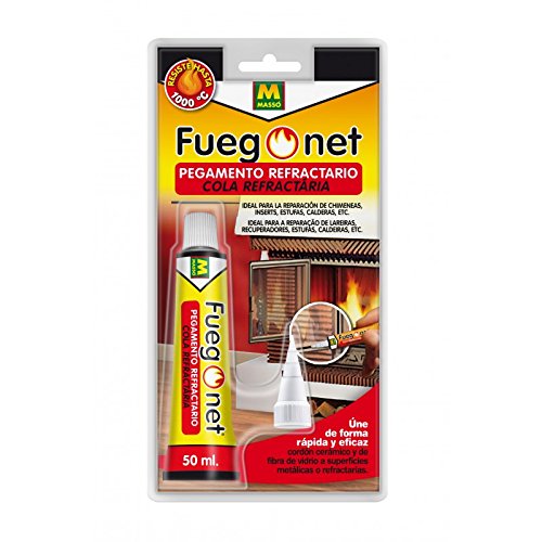 FUEGO NET Fuegonet 231295 Pegamento Refractario, Transparente, 11x3x21.1 cm