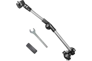 Rhinenet Umbrella Mount Stand, Wheelchair Umbrella Holder, Adjustable Stainless Steel Wheelchair Bicycle Umbrella Mount Holder, Cycling Bike Umbrella Mount Holder for Collator Stroller (Black)