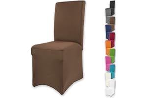 Gräfenstayn Fundas para sillas elásticas Henry - respaldos Redondos y angulares - Ajuste bi-elástico con Sello Oeko-Tex Standard 100: "Confianza Verificada (Marrón)