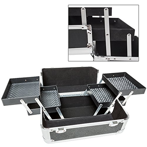 TecTake Kosmetikkoffer Schminkkoffer Beauty Case Hartschale Schmuckkoffer Friseurkoffer -diverse Farben- - 3