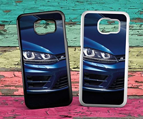 ( Samsung S7 EDGE BLACK RIM ) VW GOLF R MK7 BLUE PHONE CASE COVER Protective