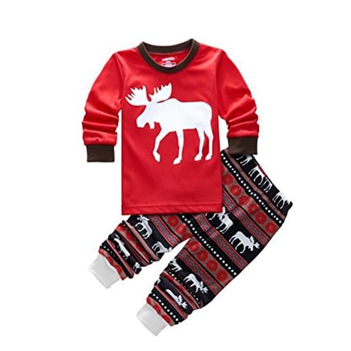 OULII-Cervo-a-strisce-pigiameria-famiglia-Matching-Natale-pigiama-per-bambino-abiti-Costume-regalo-di-Natale-bello-dimensione-7T