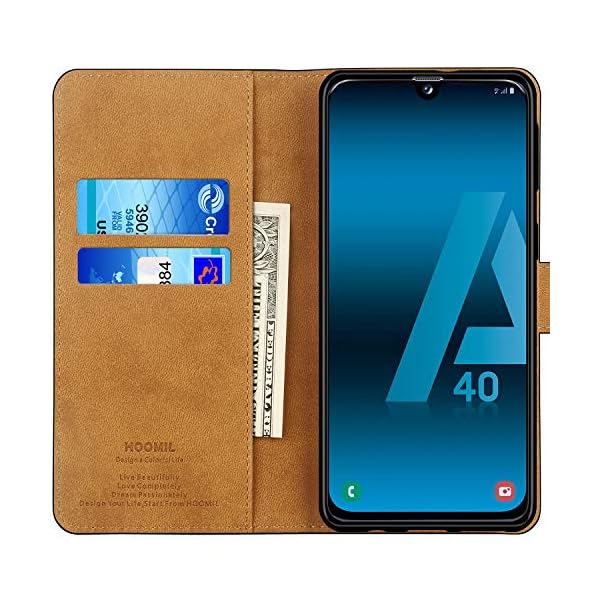 HOOMIL Handyhülle für Samsung Galaxy A40 Hülle, Premium Leder Flip Schutzhülle für Samsung Galaxy A40 Tasche, Schwarz – Bild 3