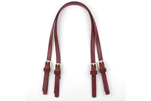 PTNKUIIY 2 Stücke PU Leder Taschengriff Taschenriemen, Ersatz Taschenbügel Taschenhenkel Lederriemen für Taschen Tasche Gürtel Ersatz Griff DIY Ersatz Tote Taschengriffe für Einkaufstasche Handtasche,Weinrot