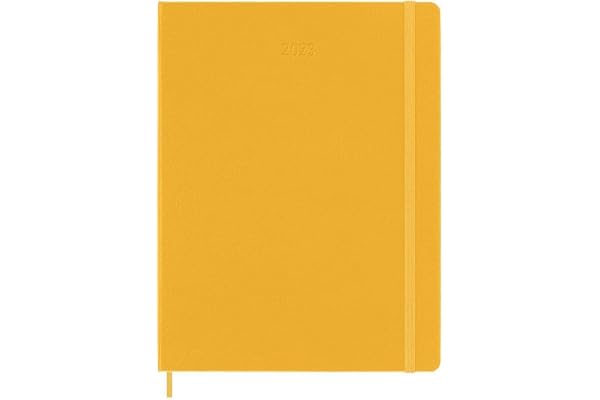 Moleskine Agenda Hebdomadaire 2023, Agenda Semainier 12 Mois et Carnet De Notes, Couverture Rigide, Taille Xl 19 X 25 Cm, Couleur Orange Jaune