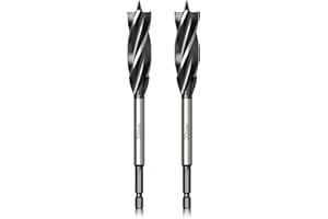 Meccion Professionnel Foret à Bois 20mm x 165mm x 2Pcs Mèche à Tarière avce Auto-alimenté Pointe Pilote, 1/4 Pouce Tige Hexagonale Foret pour le Travail du Bois