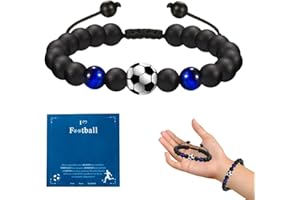 LAJUP Braccialetto Da Calcio Per Bambini, Da Calcio, Per Bambini, Da Calcio, Per Ragazzi, Regalo Di Compleanno, Per Adulti, Adolescenti, Laurea, Natale, Acciaio Inossidabile(Blu)