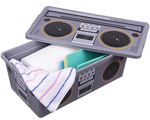 C Box XS Aufbewahrungsbox mit Deckel Retro Design Kassette Radio Technik 6 Liter - 8