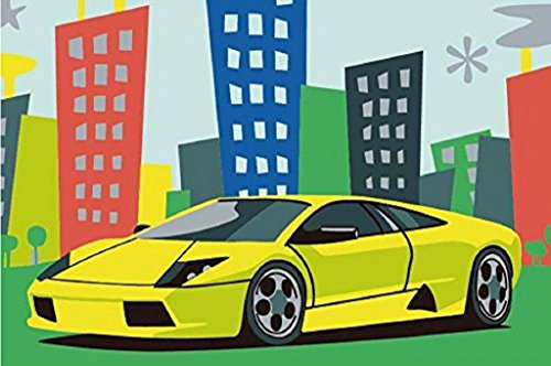 kühlen Auto-Malen nach Zahlen-Sets für Kinder Ölgemälde Kunst Bilder auf der Leinwand für Wohnzimmer oder an der Wand 8x12 Zoll(Eingerahmt)