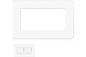 FUITKE Light Switch Surround, White Socket Surround Light Switch Cover Plates Acrylic Socket Finger Plate Square Shape Decorative Frame Stickers for Home Decoration(15.5 * 7.5cm)