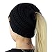 Produktbild Mitlfuny Frauen Baggy Warm Crochet Winter Wolle stricken Ski Beanie Skull Slouchy Caps Hut (Schwarz)
