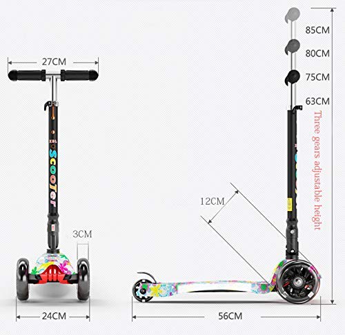 IMMEK-Trottinette-Enfant--partir-de-3--12-Ans-Pliable-Charge-Jusqu-50-kg-avec-Guidon-anodis-rglable-en-Hauteur-et-Roues--LED-Clignotantes