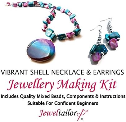 Jeweltailor Vibrant Shell Necklace & Earrings Jewellery Making Kit + FREE Luxury Gift Bag ~ A Perfect Gift Or Treat For A Creative Person