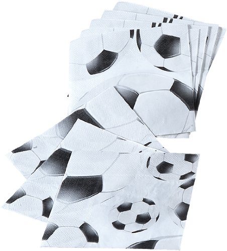 20 Servietten * FUSSBALL * für Party und Geburtstag // Kinder Geburtstag Party Fete Set Jungen Napkins Papierservietten Ball Fussball WM 2014